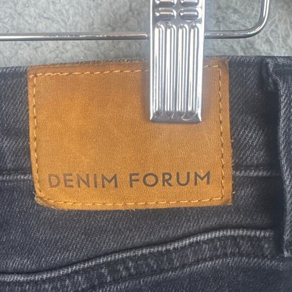 Aritzia Denim Forum Jeans The Arlo High Rise Straight Size 28 Black Wash Stretch - Picture 8 of 11